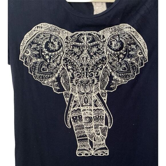 Navy Hi-Lo Tee with Embellishments M - Picture 4 of 4